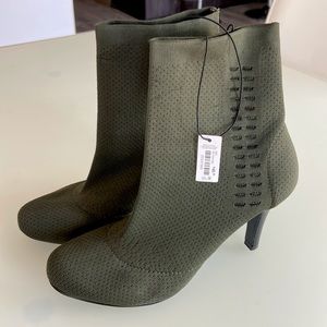 NWT Army Green Heeled Boots